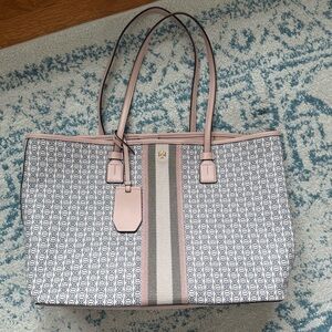 Perfect Condition Tory Burch Pink and Gray Tote Bag